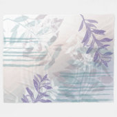 Moderne Abstracte Botanische Blad Fleece Deken (Voorkant (Horizontaal))