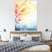 Moderne Abstracte Botanische Canvasprint Canvas Afdruk (Insitu (Slaapkamer))