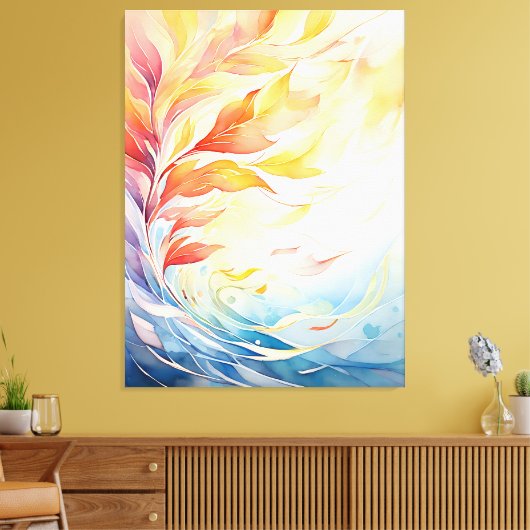 Moderne Abstracte Botanische Canvasprint Canvas Afdruk (Insitu (Woonkamer))