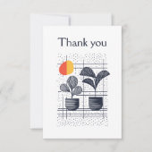 Moderne Abstracte Botanische Dank u kaart (Voorkant)