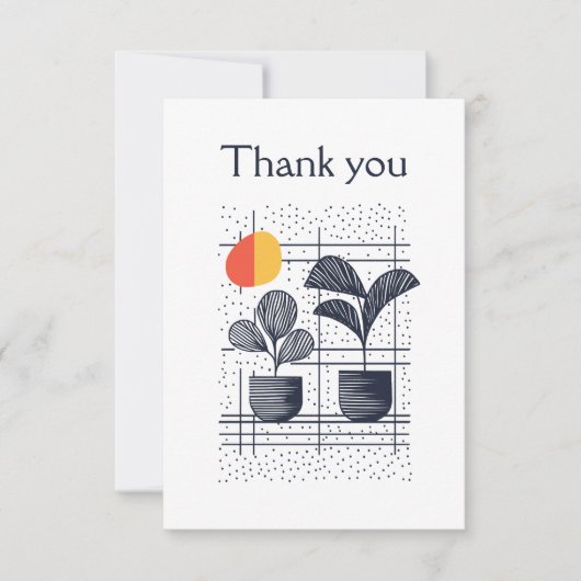 Moderne Abstracte Botanische Dank u kaart (Voorkant)