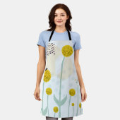 Moderne Abstracte Botanische Gele Billy Button Apr Schort (Gedragen)