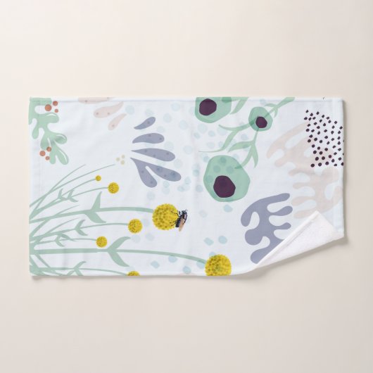 Moderne Abstracte Botanische Gele Billy Button Bad Handdoek (Handdoek)