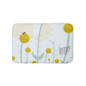 Moderne Abstracte Botanische Gele Billy Button Badmat (Voorkant)