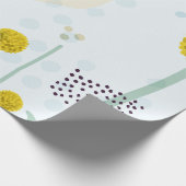 Moderne Abstracte Botanische Gele Billy Button Cadeaupapier (Hoek)