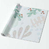 Moderne Abstracte Botanische Gele Billy Button Cadeaupapier (Uitgerold)
