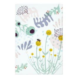 Moderne Abstracte Botanische Gele Billy Button Foto Afdruk
