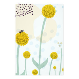 Moderne Abstracte Botanische Gele Billy Button Foto Afdruk