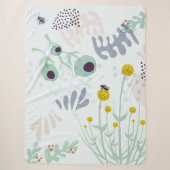 Moderne Abstracte Botanische Gele Billy Button Sherpa Deken (Voorkant)