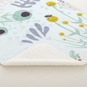 Moderne Abstracte Botanische Gele Billy Button Sherpa Deken (3/4)