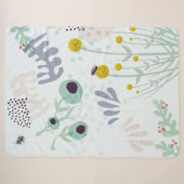Moderne Abstracte Botanische Gele Billy Button Sherpa Deken (Voorkant (horizontaal))