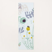 Moderne Abstracte Botanische Gele Billy Button Yogamat (Voorkant)
