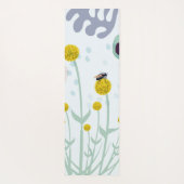 Moderne Abstracte Botanische Gele Billy Button Yogamat (Achterkant)