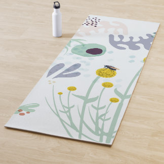 Moderne Abstracte Botanische Gele Billy Button Yogamat