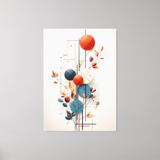 Moderne Abstracte Botanische Geometrie Canvas Afdruk (Voorkant)