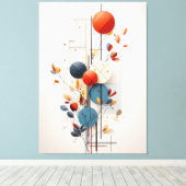Moderne Abstracte Botanische Geometrie Canvas Afdruk (Insitu (Houten vloer))