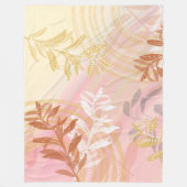 Moderne Abstracte botanische herfstblad Fleece Deken (Voorkant)