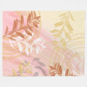 Moderne Abstracte botanische herfstblad Fleece Deken (Voorkant (Horizontaal))