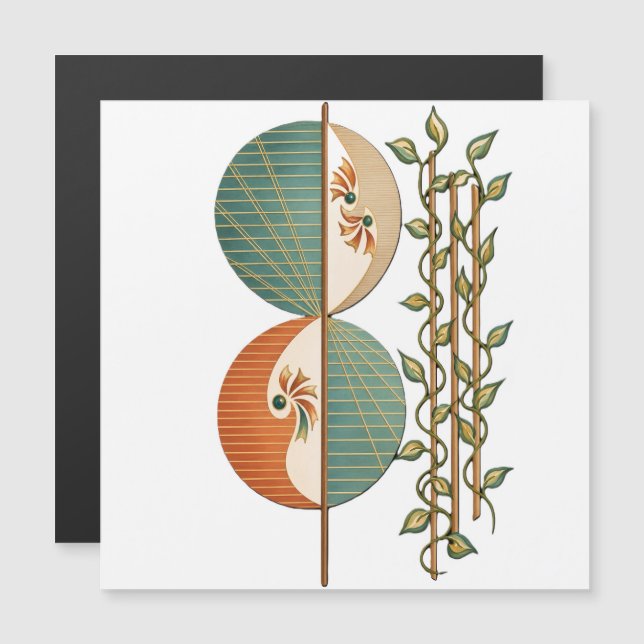 Moderne Abstracte Botanische Kunstprint, Minimalis (Voorkant / Achterkant)