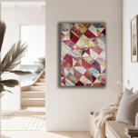 Moderne Abstracte botanische lappendeken Imitatie Canvas Print<br><div class="desc">"Resilient Decay: Botanical Patchwork" is een meeslepend abstract schilderij dat kijkers oproept om de schoonheid te verkennen die voortkomt uit het snijpunt van verval en vernieuwing. Door een boeiend samenspel van driehoekige vormen, weeft dit kunstwerk een visueel verhaal dat de ingewikkelde dans van de eb en flow van het leven...</div>