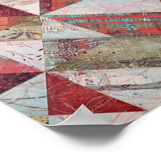 Moderne Abstracte botanische lappendeken Poster (Hoek)