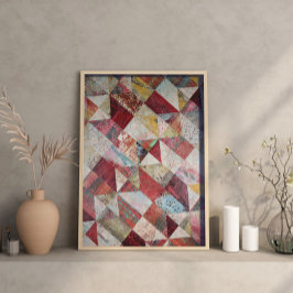 Moderne Abstracte botanische lappendeken Poster