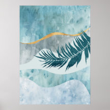Moderne Abstracte Botanische Leaf Wall Art Poster