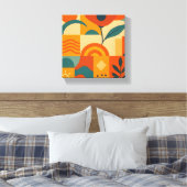 Moderne Abstracte Botanische Muurkunst Canvas Afdruk (Insitu (Slaapkamer))