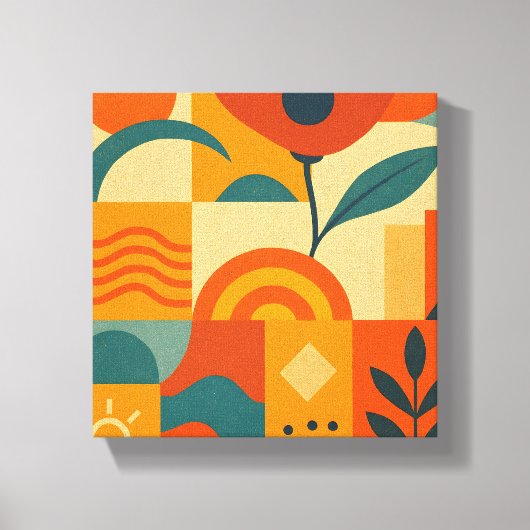 Moderne Abstracte Botanische Muurkunst Canvas Afdruk (Voorkant)