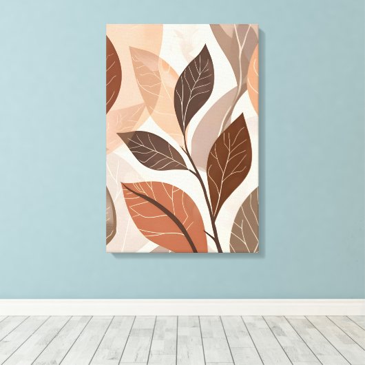 Moderne Abstracte botanische muurschildering. Canvas Afdruk (Insitu (Houten vloer))