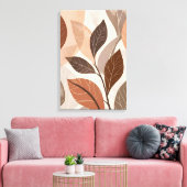 Moderne Abstracte botanische muurschildering. Canvas Afdruk (Insitu (Woonkamer))