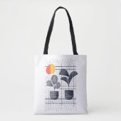 Moderne Abstracte botanische pottenbakkerij plante Tote Bag (Voorkant)