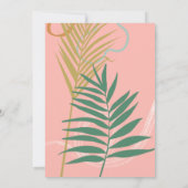 Moderne Abstracte botanische roze blauwe Vrijgezel Kaart (Achterkant)