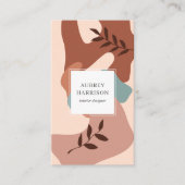 Moderne Abstracte botanische Visitekaartje (Voorkant)