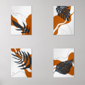 Moderne Abstracte botanische wandkunst Muurkunst Sets (Voorkant)