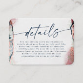 Moderne Abstracte Bourgogne & Navy bruiloft Detail Informatiekaartje (Voorkant)