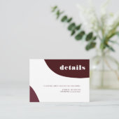 Moderne Abstracte Bourgogne virtuele bruiloft - Ge Informatiekaartje (Staand voorkant)