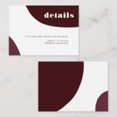 Moderne Abstracte Bourgogne virtuele bruiloft - Ge Informatiekaartje (Voorkant / Achterkant)