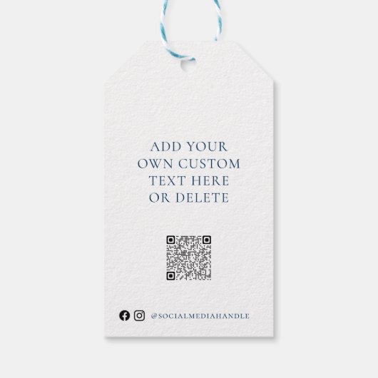 Moderne Abstracte Boutique QR-code Cadeaulabel (Achterkant)