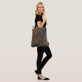 Moderne Abstracte Bronzen Leiste Monogram Tote Bag (Op model)