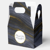 Moderne Abstracte bruiloft in zwart-wit en goudgri Bedankdoosjes (Geopend)