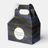 Moderne Abstracte bruiloft in zwart-wit en goudgri Bedankdoosjes (Voorkant Zijde)