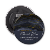 Moderne Abstracte bruiloft in zwart-wit en goudgri Button Flesopener (Voorkant)