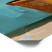 Moderne Abstracte Cactus Schilderij, Cactus Stille Poster (Hoek)