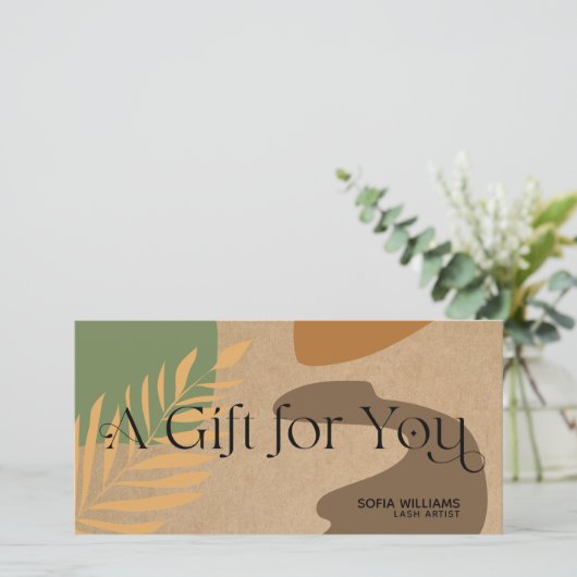 Moderne abstracte cadeaukaart (Staand voorkant)