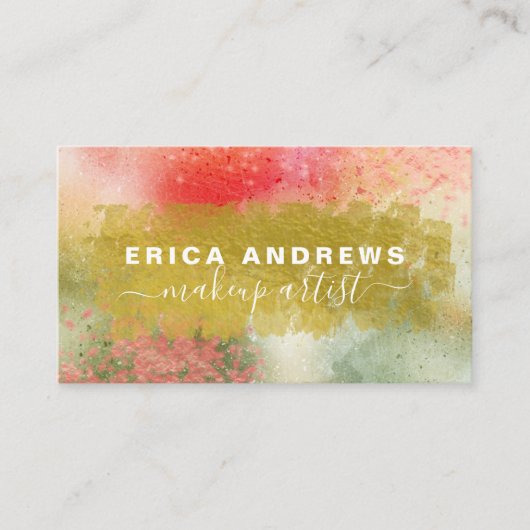 Moderne Abstracte Calligrafie Script Makeup Artist Visitekaartje (Voorkant)