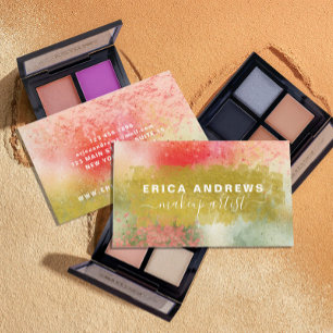 Moderne Abstracte Calligrafie Script Makeup Artist Visitekaartje