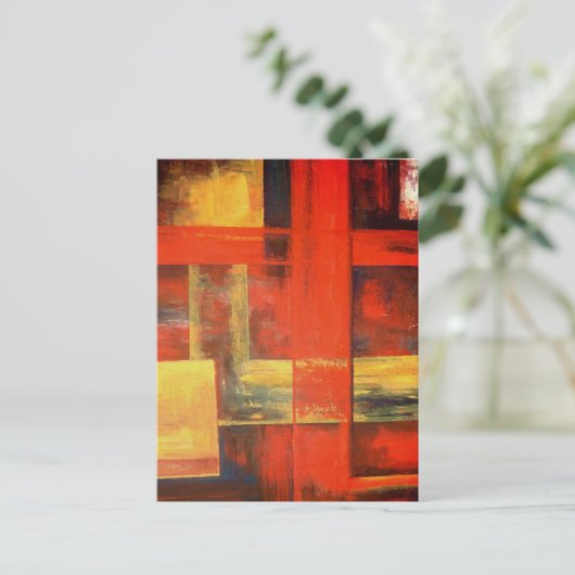 Moderne Abstracte Canvas Schilderkunst Briefkaart (Staand voorkant)