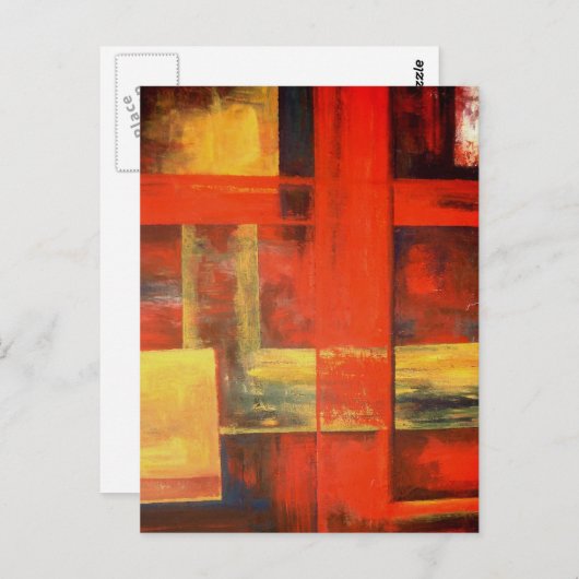 Moderne Abstracte Canvas Schilderkunst Briefkaart (Voorkant / Achterkant)