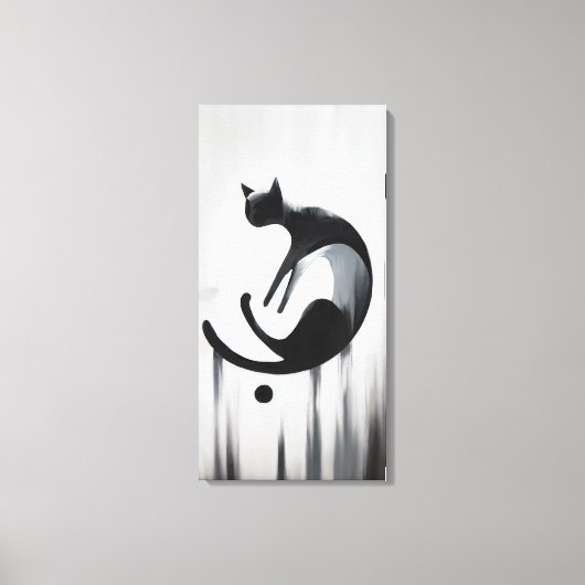 Moderne Abstracte Cat Stretched Canvas Muurkunst (Voorkant)